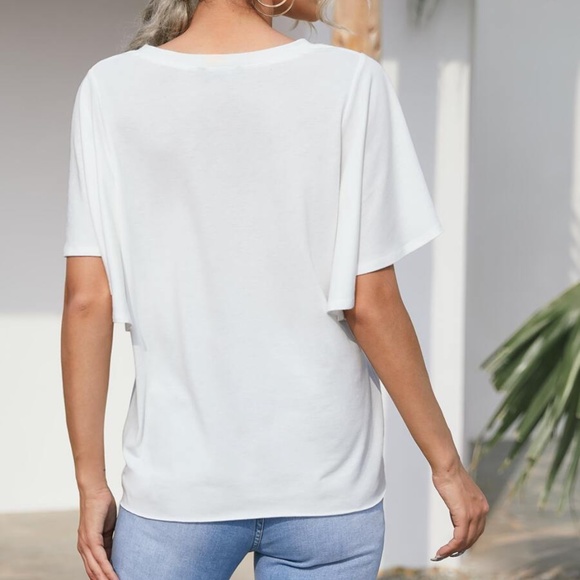 Cozy Charcoal Butterfly Sleeve Oversized V neck Top - Picture 5 of 8